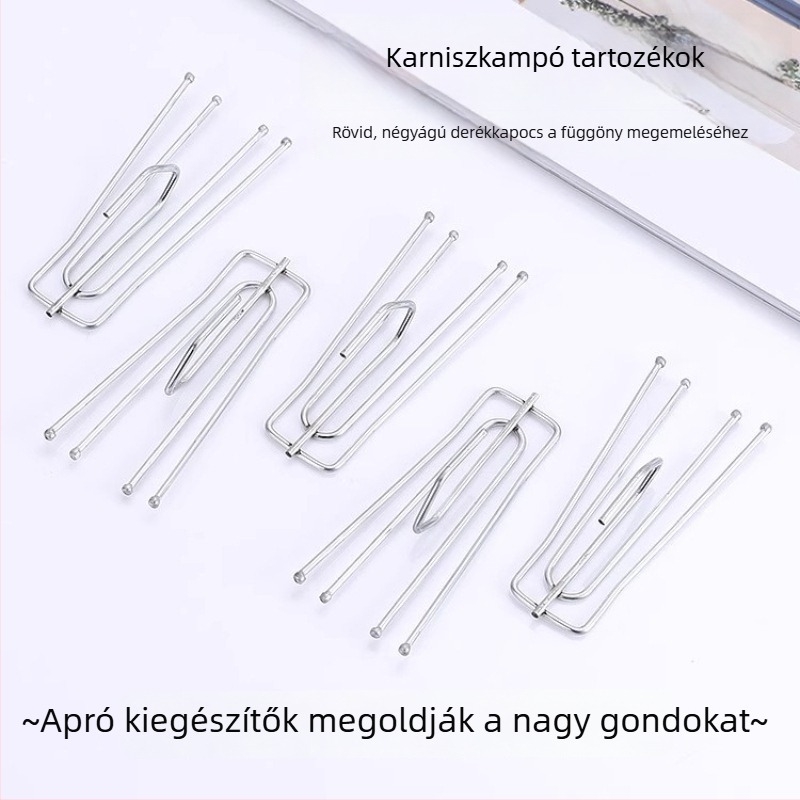Galvanizált négylábú függönykampó klipppel és csattal