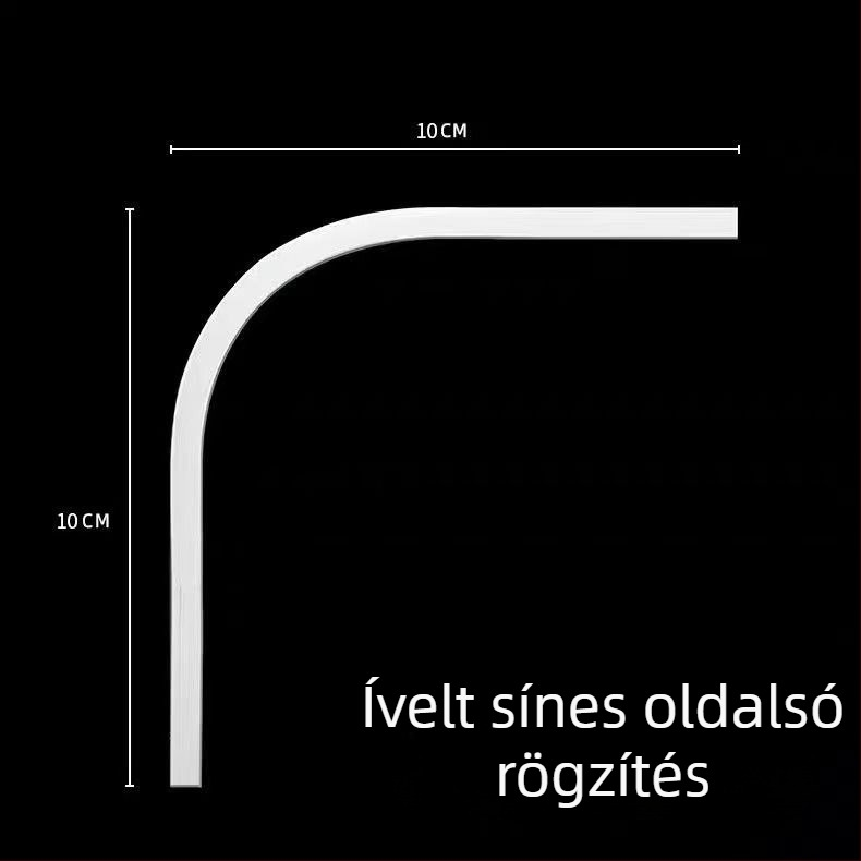 Ultra vékony alumínium függönycsatorna, felső felszerelés, csendes és láthatatlan, sarokablakhoz, dupla sín és görbült belső csúszó sín