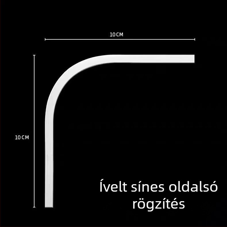 Ultra vékony alumínium függönycsatorna, felső felszerelés, csendes és láthatatlan, sarokablakhoz, dupla sín és görbült belső csúszó sín