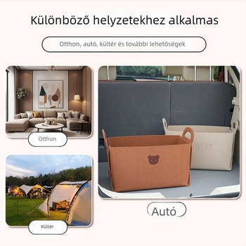 Autócsomagtartó rendező rajzfilmmedve motívummal, összecsukható, nagy kapacitású