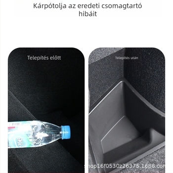 Tesla Model 3 (új verzió) csomagtartó rendező, oldalsó poggyász-tároló doboz, belső tároló, vízálló TPE, fogantyúval