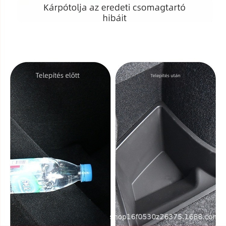 Tesla Model 3 (új verzió) csomagtartó rendező, oldalsó poggyász-tároló doboz, belső tároló, vízálló TPE, fogantyúval