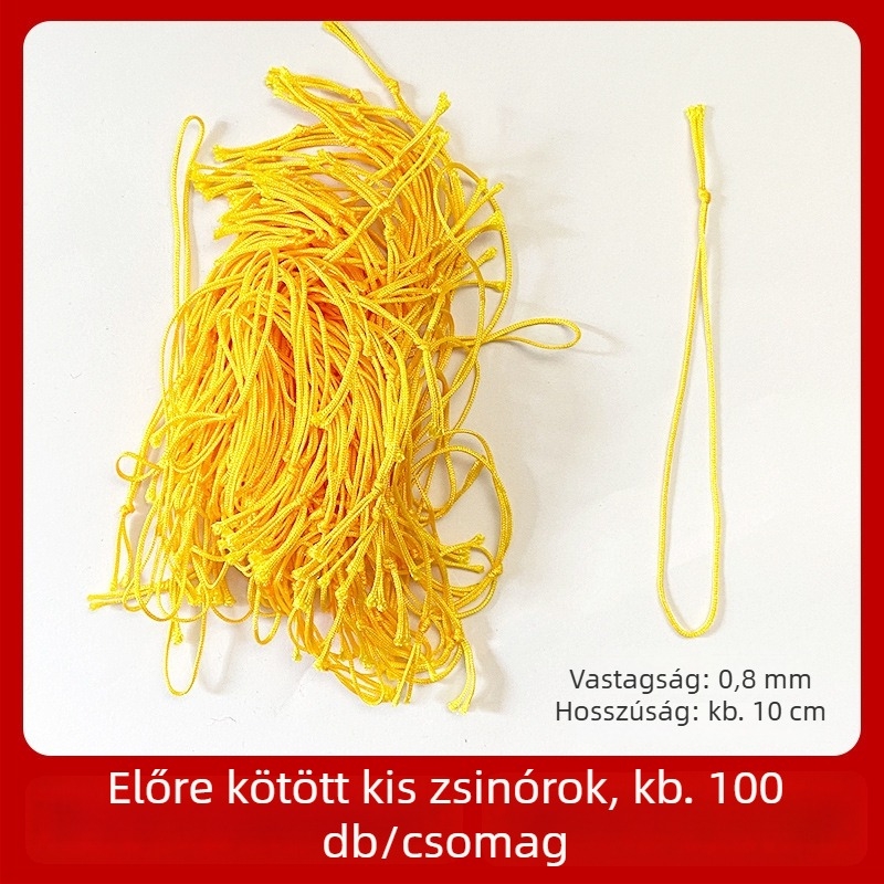 Vörös kis kötélszál címkékhez, dekoratív DIY kötött zsinór, No. 72 jade szál, 100 db/csomag