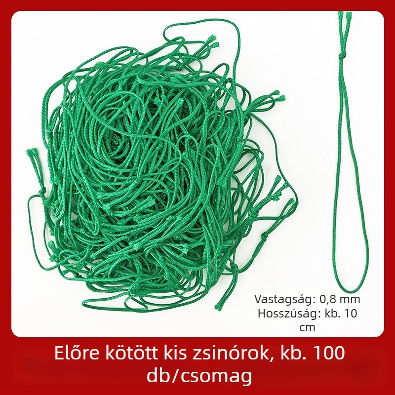 Vörös kis kötélszál címkékhez, dekoratív DIY kötött zsinór, No. 72 jade szál, 100 db/csomag
