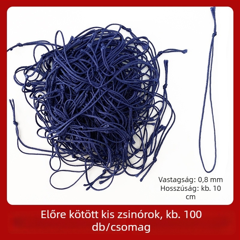 Vörös kis kötélszál címkékhez, dekoratív DIY kötött zsinór, No. 72 jade szál, 100 db/csomag