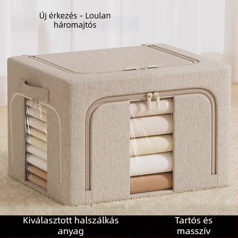 Loulan háromajtós összecsukható szekrény acélvázú, ruhák tárolására