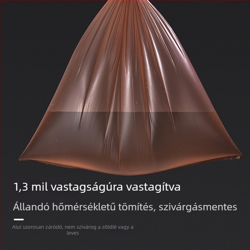 Camellia szemetes zacskók, nagy kapacitású, mellény-stílusú fogantyúval, perforált, sík szájú, többméretű készlet