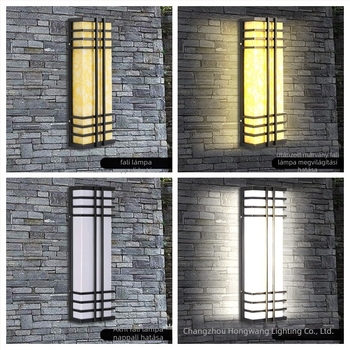 Kültéri kínai stílusú műmárvány falikar LED-del, falra szerelhető, IP65, 3000K/4000K/6500K, T5 LED modul