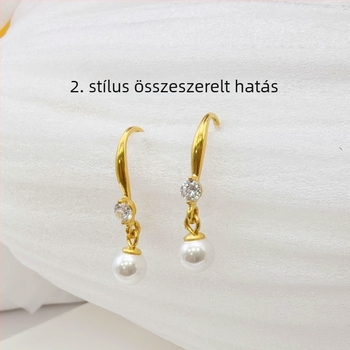 Titánacél DIY gyöngy fülbevaló akasztó, nyitott fülcsipesz, rozsdamentes acél, texturált felület