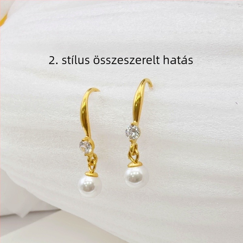 Titánacél DIY gyöngy fülbevaló akasztó, nyitott fülcsipesz, rozsdamentes acél, texturált felület