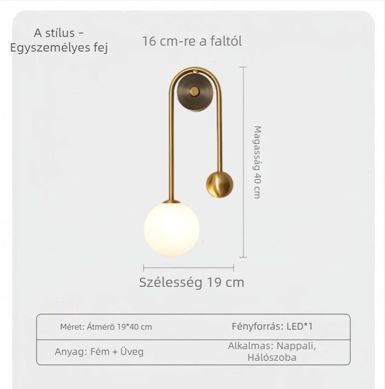 Nordic hálószobai falikar – modern, minimalist tervező lámpa nappaliba, elegáns, kreatív falfény
