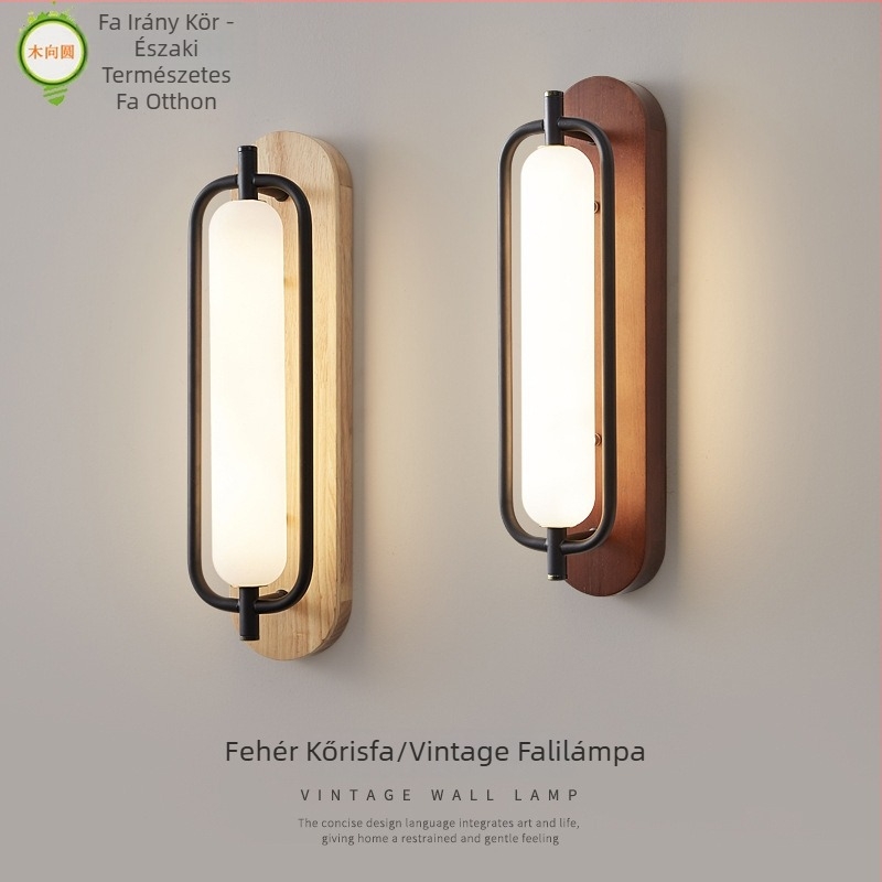 Fa falikar hálószoba és folyosó számára, nordikus minimalist stílusban, akril árnyékolóval, LED, 220V