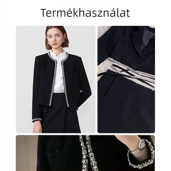 DIY ruházathoz rhinestone csipke szegély – Chanel-stílusú, gallérra, mandzsetrára, táskákra és sapkákra