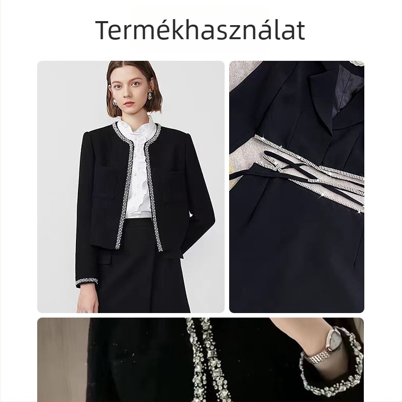 DIY ruházathoz rhinestone csipke szegély – Chanel-stílusú, gallérra, mandzsetrára, táskákra és sapkákra