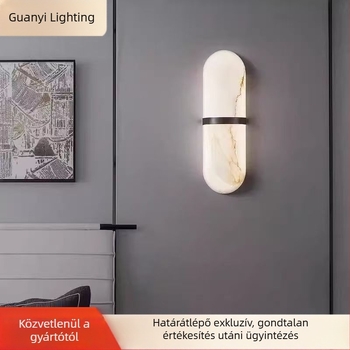 Skandináv stílusú falikar, teljesen rézből, márvány árnyékolóval, ideális nappaliba, folyosóra