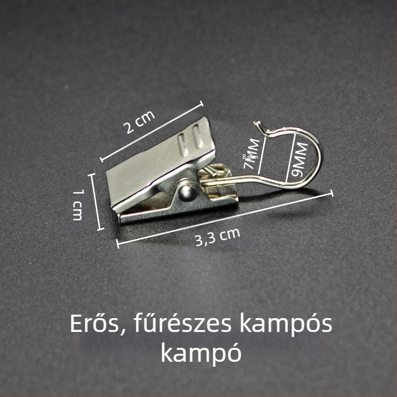 Rozsdamentes acél függönyhorgok, klipszek és gyűrűk