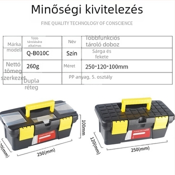 10 hüvelykes 510D szerszámosláda, két szintes tároló doboz mezőgazdasági gépekhez és elektromos csiszolóhoz, 48 darab/doboz