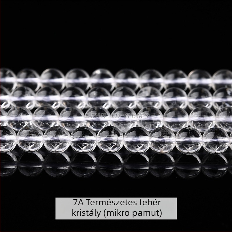 Természetes fehér kristályos szabad gyöngyök, 8 mm, DIY ékszerekhez és karkötőkhöz