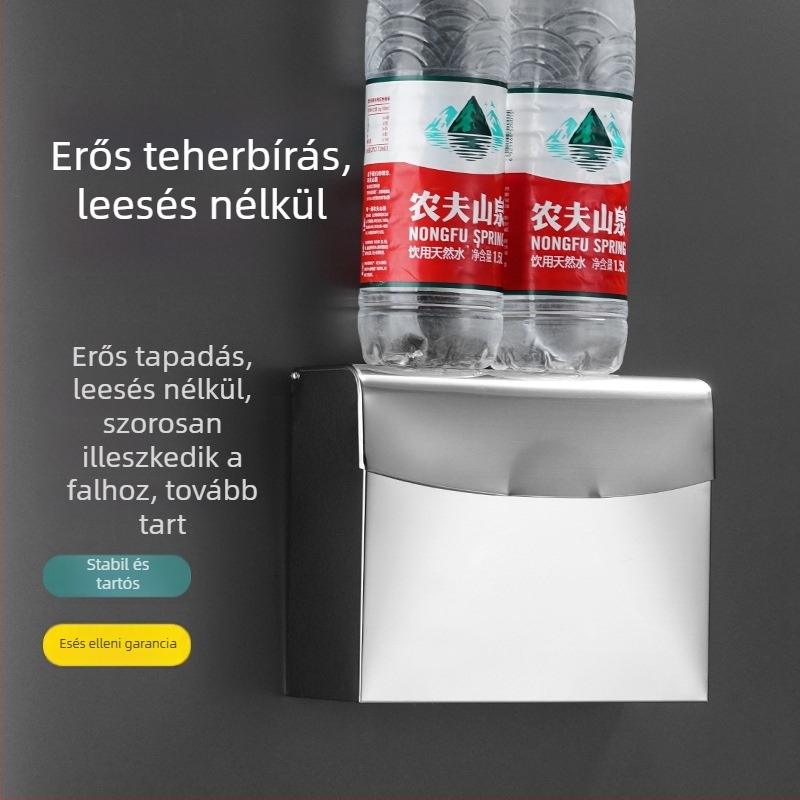 Rozsdamentes acélból készült falra szerelhető toalettpapírtartó doboz, vízálló, fürdőszobához
