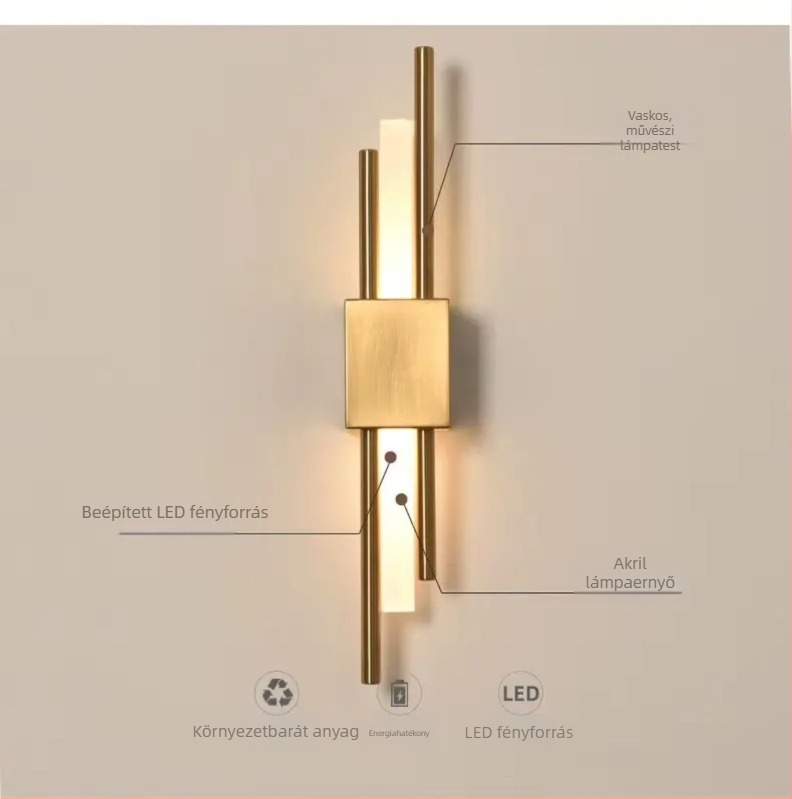 Minimalista LED hosszú szalag falikar – hálószoba, TV-terület, kanapé háttere és folyosó