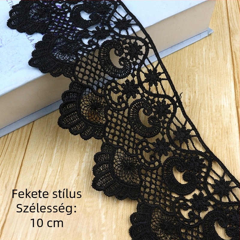 Vízoldható hímzett csipke ruházathoz – üreges hímzés, megvastagodott él, DIY textil kiegészítő