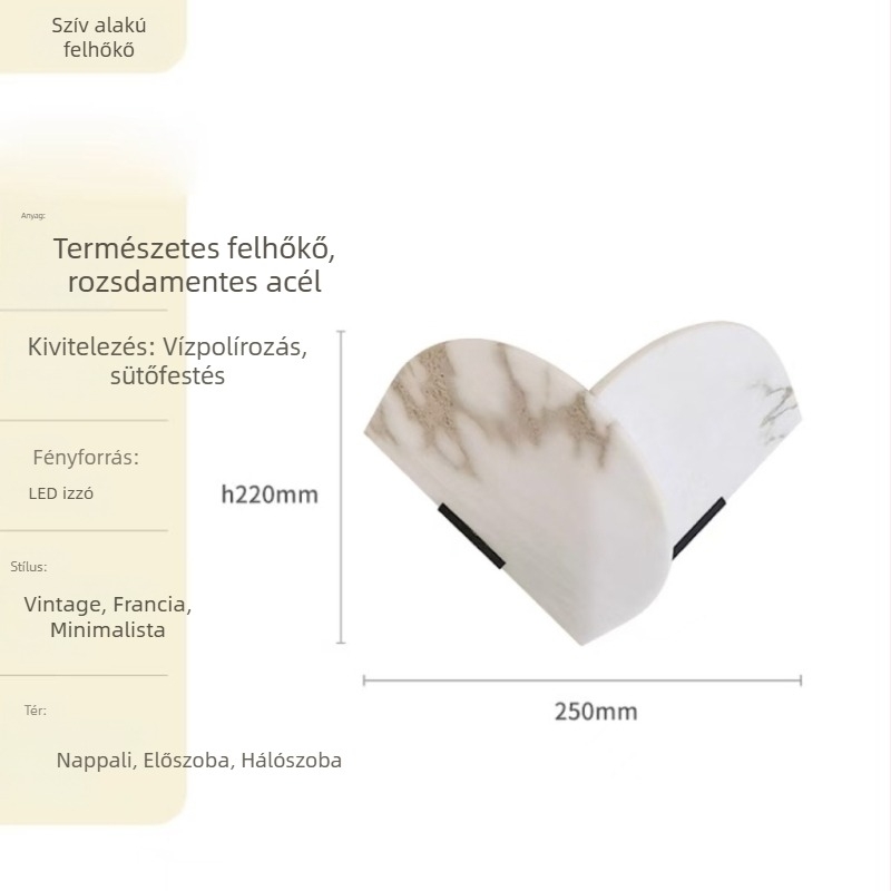 Olasz stílusú márvány falikar LED-del, vízálló, modern minimalista megjelenés, hálószoba, folyosó, étkező, dolgozószoba