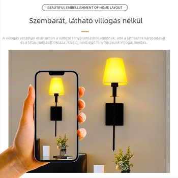 Amerikai stílusú textil falikar folyosóra és hálószobába — atmoszférikus, retro ipari dizájnú művészi világítás.