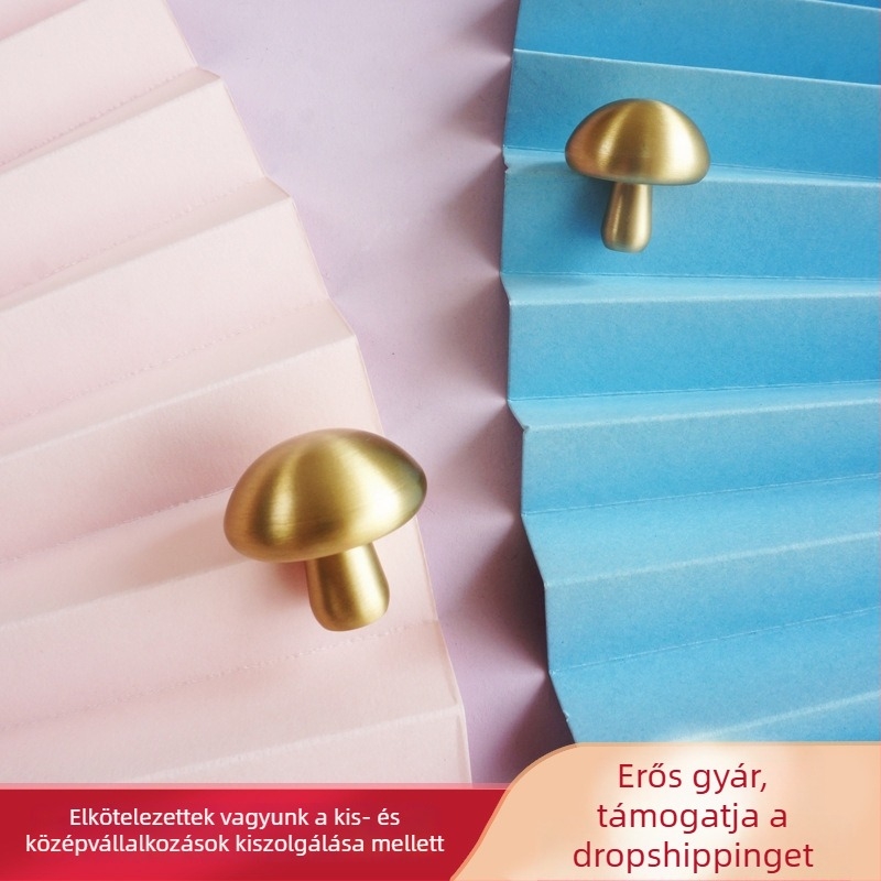 Gomba alakú sárgaréz fogantyú szekrényekhez és fiókokhoz – modern minimalista dizájn