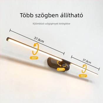 Mozgásérzékelős falikar USB töltéssel, léptetés nélküli fényerő-szabályozás, távirányító és érintővezérlés, hosszú üzemidő TV-falra és éjjeliszekrényre