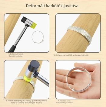 Fából készült karkötő deformációs javító és méretező eszköz