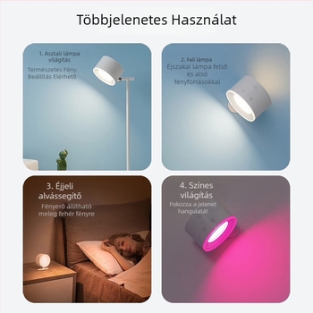 Mágneses, újratölthető falikar kettős oldalú LED világítással, távirányítós hangulatvilágítás lépcsőházhoz és hálószobához