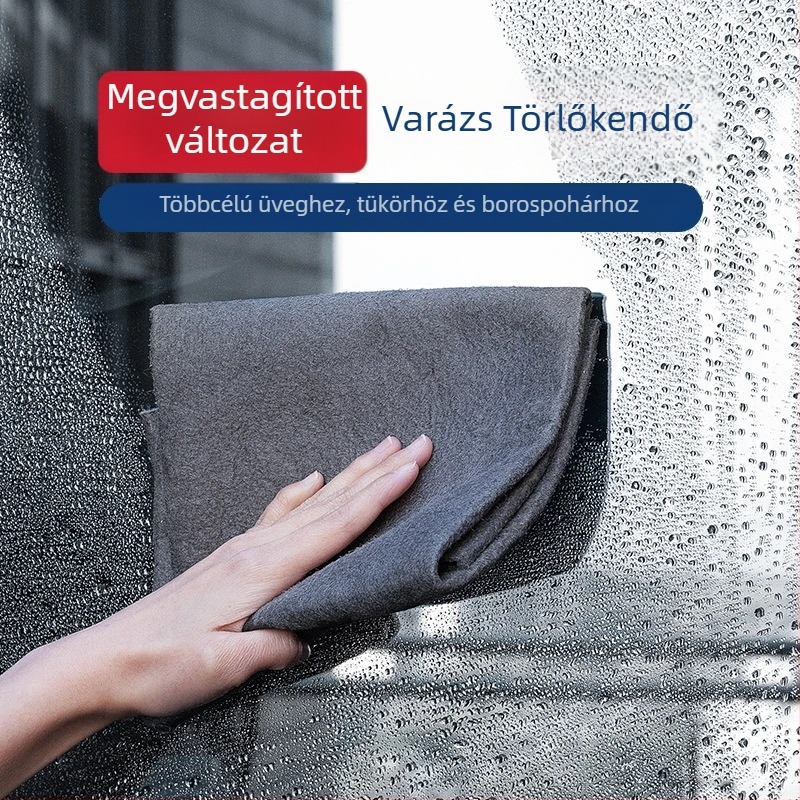 Varázslatos üveg tisztító kendő, csíkmentes, vízfoltmentes, megvastagított, kiváló nedvszívó, háztartási és autó használatra