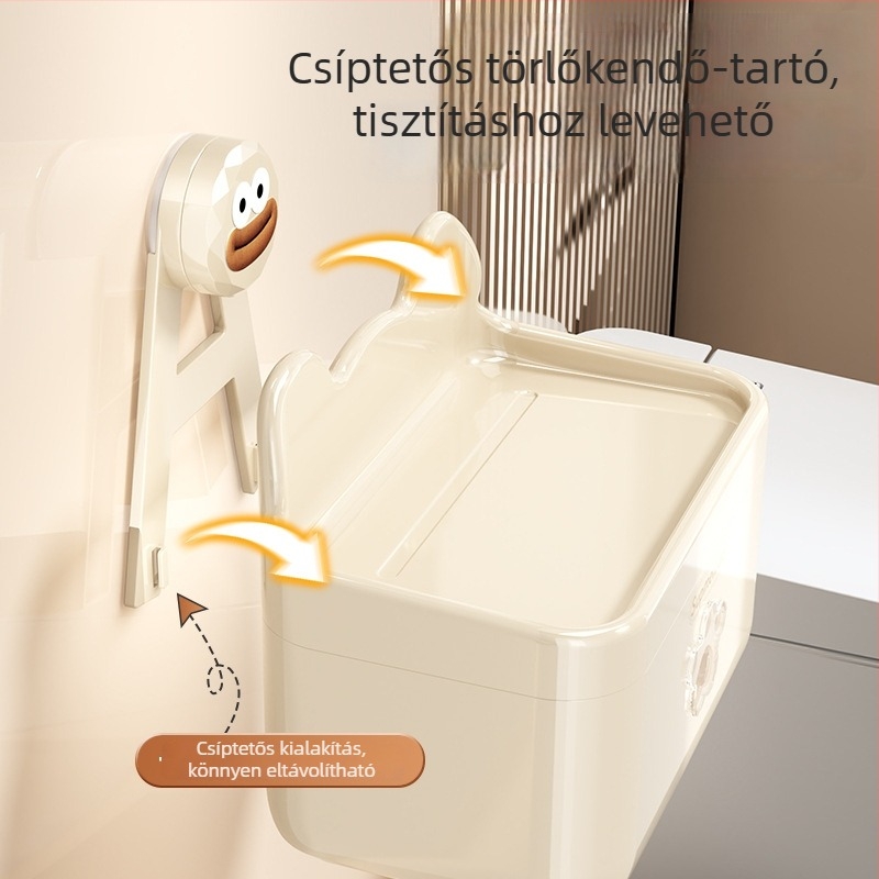 Lyukmentes szívókorongos papírzsebkendő tartó fürdőszobába — vízálló tároló WC-papír tekercsekhez