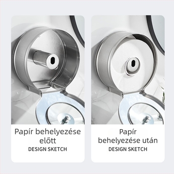 Nagy tekercses vécépapír falra szerelhető adagoló, szállodák és közfürdők számára