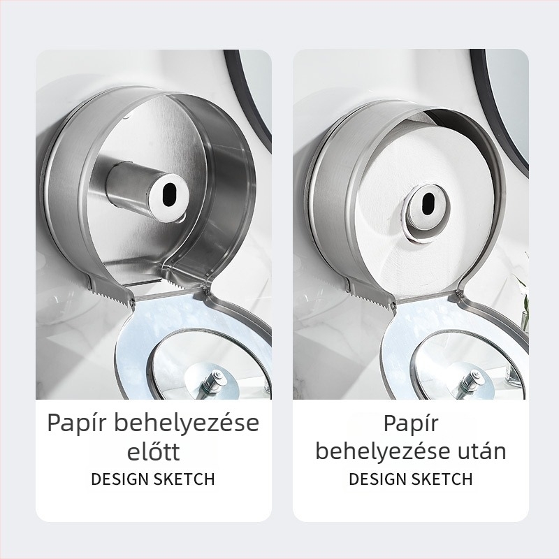 Nagy tekercses vécépapír falra szerelhető adagoló, szállodák és közfürdők számára