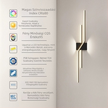 Rácsos falikar, minimalist hosszú LED-szalag világítás nappalira és hálószobára, TV háttér dekoráció
