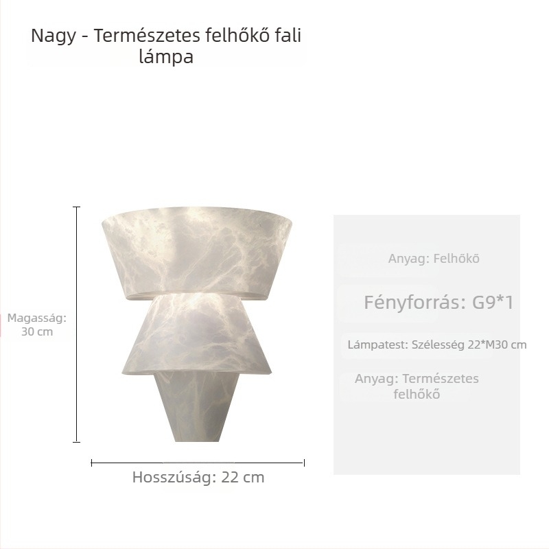 Természetes márvánnyal készült falikar, antik francia stílusú nappalira, tervezői Wabi-Sabi stílusú éjjeli lámpa