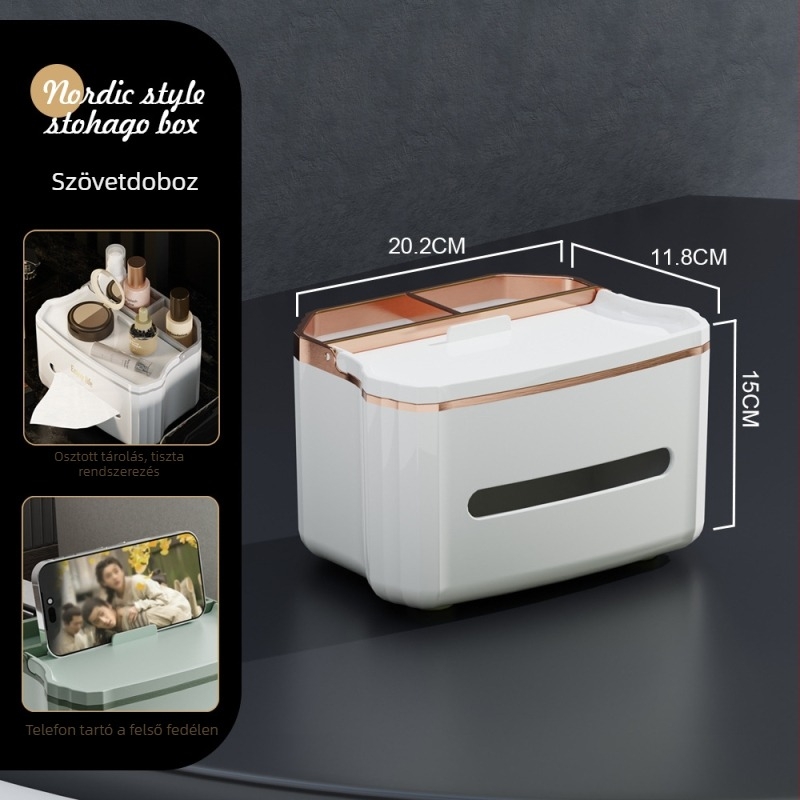 Zsebkendő doboz és távirányító tároló – nappali, kávézóasztal és étkező – kreatív, minimalist, könnyű lux, többfunkciós