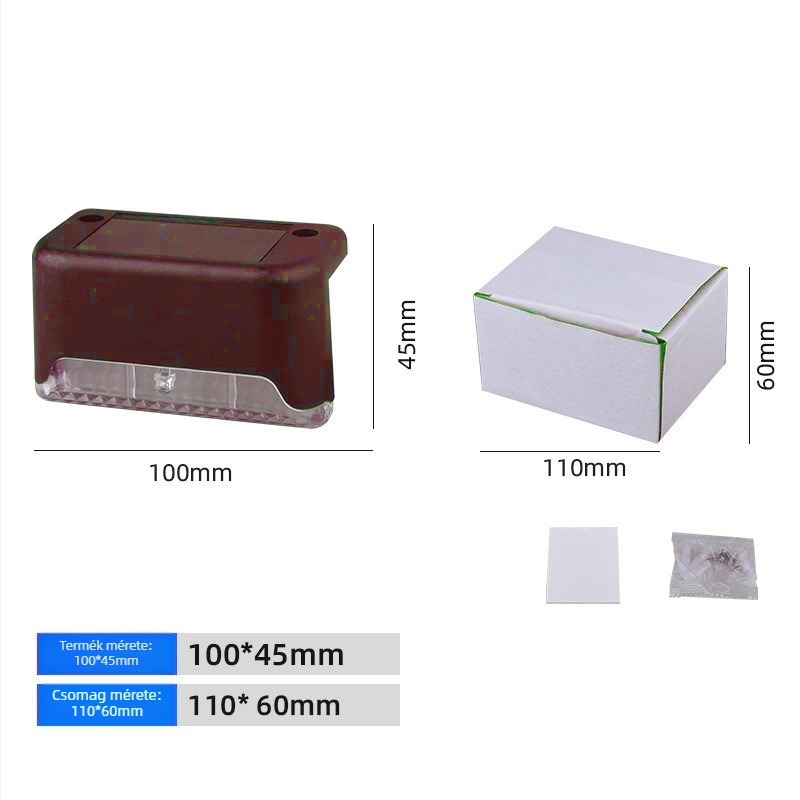 Napelemes lépcsőfény – kültéri falikar, vízálló dekoratív falfény kerthez és kerítéshez