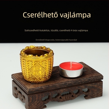 Cornucopia vajlámpa, füstmentes, 4 órás öröklámpa Buddhához, piros gyertya kínai új évre