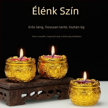 Cornucopia vajlámpa, füstmentes, 4 órás öröklámpa Buddhához, piros gyertya kínai új évre