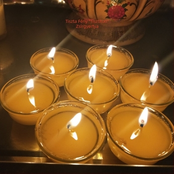 Teáscsésze formájú ghee lámpa üvegpohárral, 8 órás égési idő