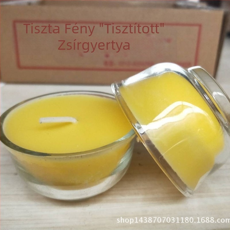 Teáscsésze formájú ghee lámpa üvegpohárral, 8 órás égési idő