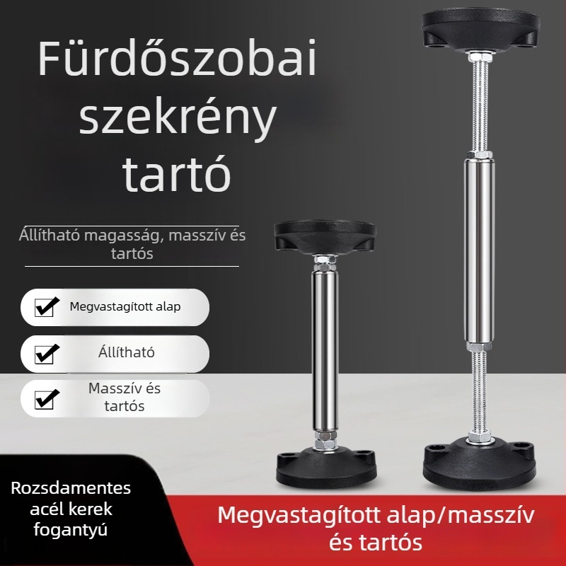 Állítható fürdőszobai tartó rúd – szerelési eszköz falra szerelt szekrények és fürdőszobai tükrök felakasztásához és felemeléséhez