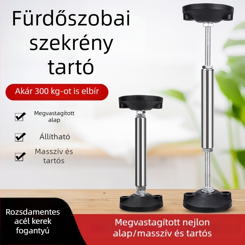 Állítható fürdőszobai tartó rúd – szerelési eszköz falra szerelt szekrények és fürdőszobai tükrök felakasztásához és felemeléséhez