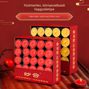 Ghee vajlámpák otthoni oltárhoz, füstmentes buddhista gyertyák, 100 darab, egyenként 1 óra