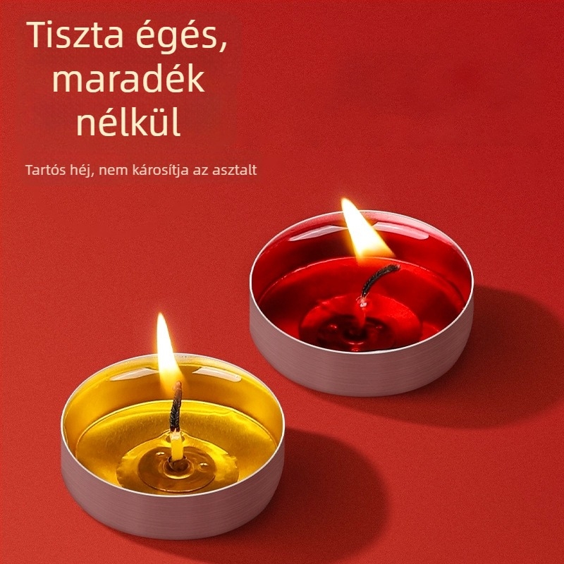 Ghee vajlámpák otthoni oltárhoz, füstmentes buddhista gyertyák, 100 darab, egyenként 1 óra