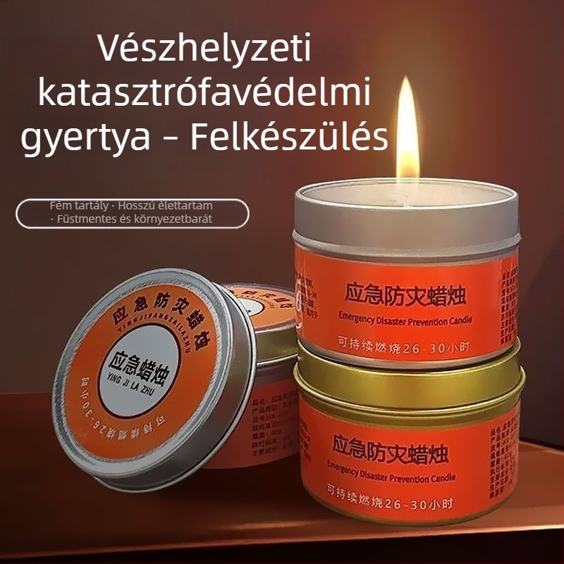 Háztartási vészhelyzeti gyertyák — füstmentes, szagtalan, szélálló, világítás áramszünet idején, pohár alakú, hordozható