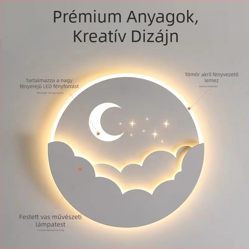 LED fali lámpa – modern, minimalist design hálószobába, dekoratív fali világítás a nappaliba és TV hátteréhez, kreatív gyerekszobába