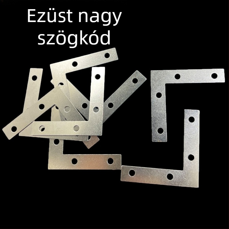 Négynyílású sarokelemek keretekhez, sík rögzítő csatlakozók, 90° szénacél sarokelemek
